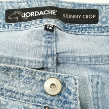 Load image into Gallery viewer, VTG Jordache Jeans Skinny Crop Womens Floral Aztec Print Mid-Rise Stretch Sz 12