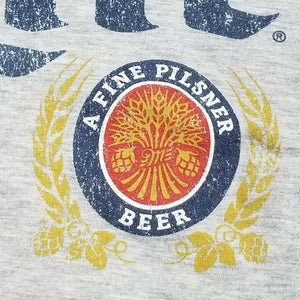 Heather Gray Miller Lite Beer Logo Short Sleeve Thin T-Shirt L pilsner