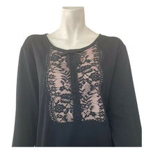 Load image into Gallery viewer, karl lagerfeld paris blouse lace front womens black Size medium