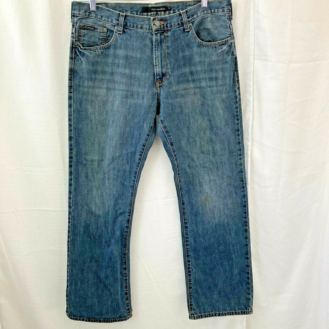 Calvin Klein Jeans Mens Medium Wash Boot Cut Blue Jeans size 36