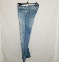 Load image into Gallery viewer, Monica&#39;s Jeans Womens Blue Light Low-Rise Stretch Distressed Tapered Leg Jeans 5