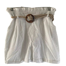 Load image into Gallery viewer, Derek Heart Shorts Paper bag Waist White Rope Belt Womens Size Small