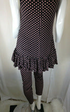 Load image into Gallery viewer, Homemade Womens 2 Piece Black and Pink Polka Dot Capri Pant Suit Small Medium