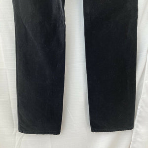 White House Black Market Blanc Womens Black Velour Boot Leg Pants Size 2R