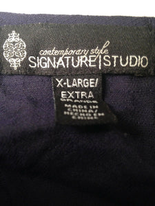 Signature Studio Contemporary Style Dark Blue Blouse Extra Large