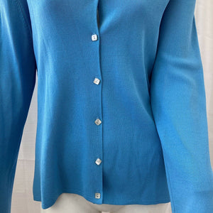 Vintage Maurice Sasson Kikit Sky Blue Light Cardigan Sweater Size Large