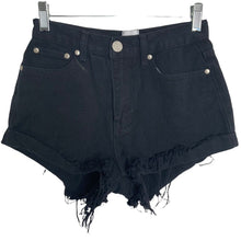 Load image into Gallery viewer, Polly Shorts Cutoff Denim Womens Black Size 4