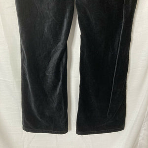 White House Black Market Blanc Womens Black Velour Boot Leg Pants Size 10S