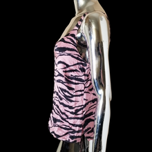 Load image into Gallery viewer, Cami NYC Diane Womens Pink Black Prism Zebra 100% Silk Camisole Top XS