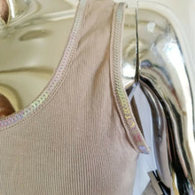 Load image into Gallery viewer, Rue 21 Women&#39;s Taupe Brown Iridescent Sequined Ribbed Tank Top XL