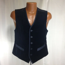 Load image into Gallery viewer, Guess Worlds Finest Dry Good Mens Black Crushed Velvet VTG 80&#39;s Vest Medium rare