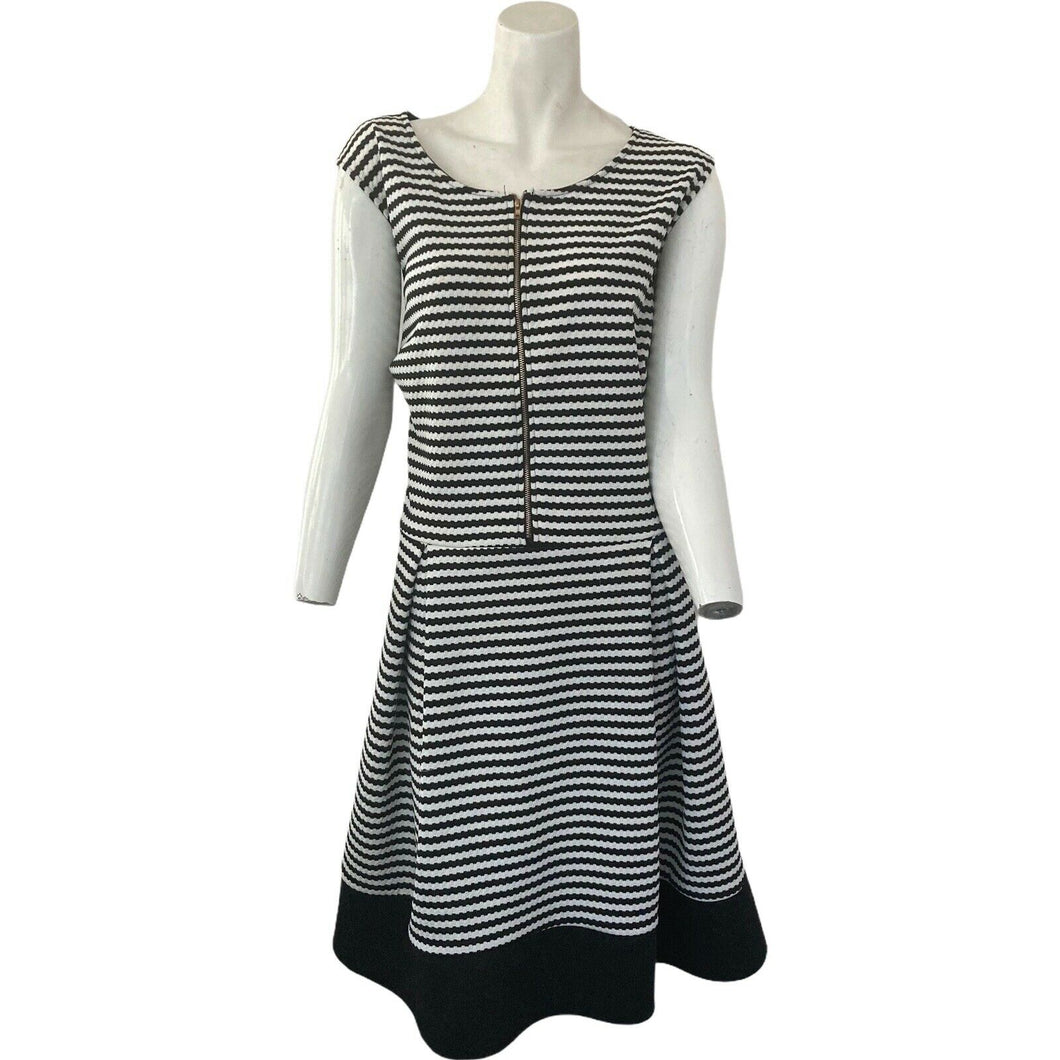 Ashley Stewart Dress Swing Black White Horizontal Stripes Plus Size 3X 18 20