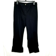 Load image into Gallery viewer, Chico&#39;s Pants Womens Black High-Rise Straight Leg Wide Cuff Cropped Pants 1