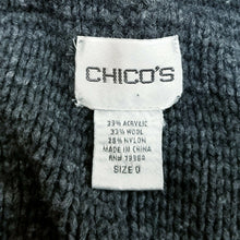 Load image into Gallery viewer, Chicos Cardigan Long Charcoal Gray Hooded Open Front Wool Blend Chicos 0 US S 4