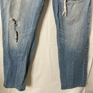 Calvin Klein Jeans Mens Light Wash Slim Straight Ripped Blue Jeans Size 36X30