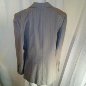 Emma James Suits Womens Plus Sized Gray Pinstriped Suit Jacket Size 16