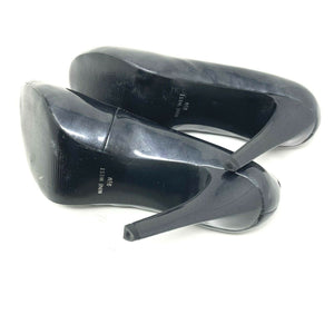 Nine West Dark Gray Metallic Open Toe Heel Size 9.5 M