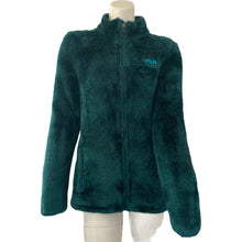 Load image into Gallery viewer, Fila Sport Jacket Fleece Sherpa Green Blue Women’s Full Zip Front