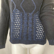 Load image into Gallery viewer, Olive + Oak Womens Dark Blue Cable Knit Style Pullover Sweater Size Small