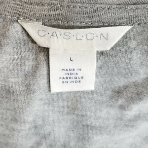 Caslon Shirt Womens Heather Gray Long Sleeve Pullover Top L Stretch