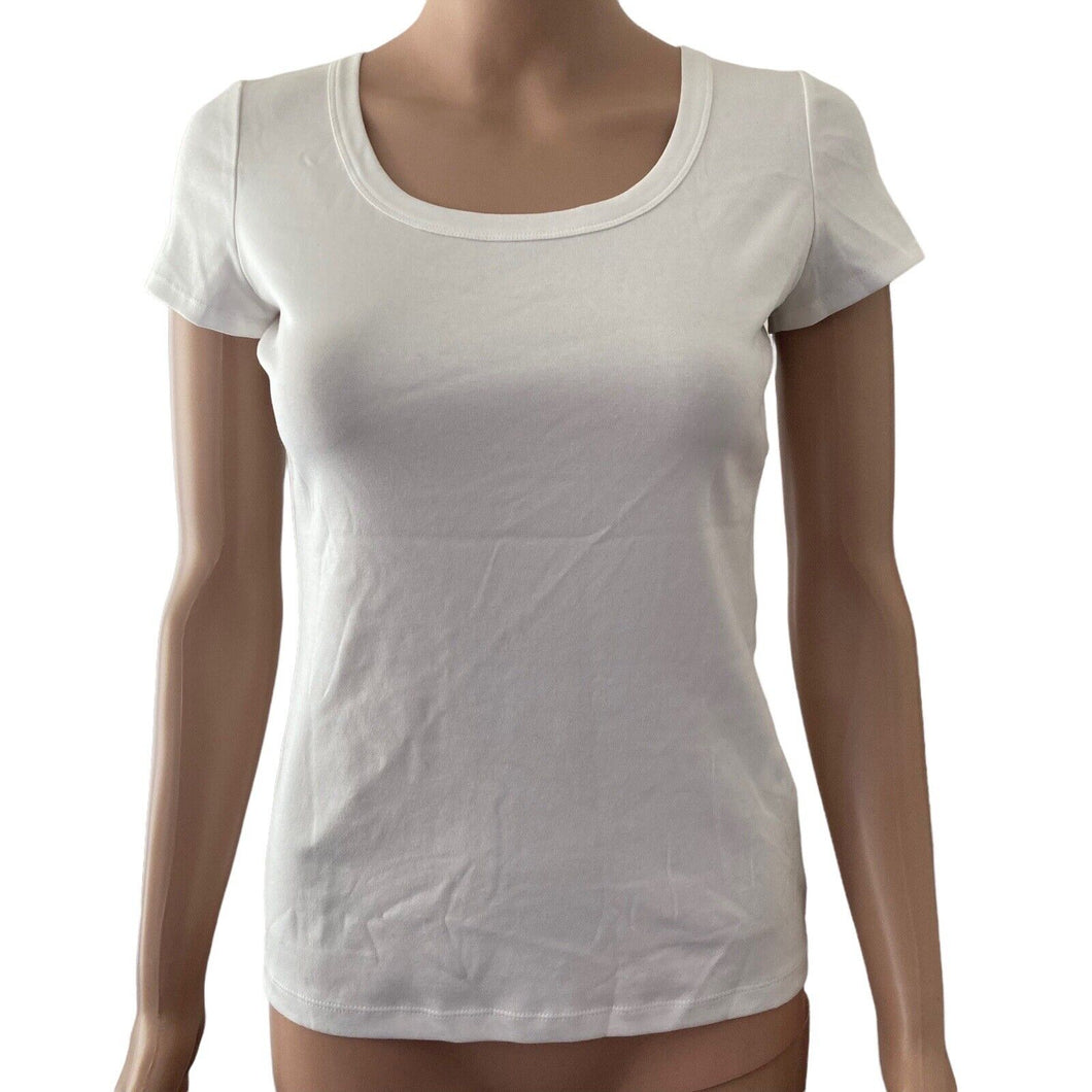 Lafayette 148 Tshirt White Short Sleeve Womens New stretch PXS