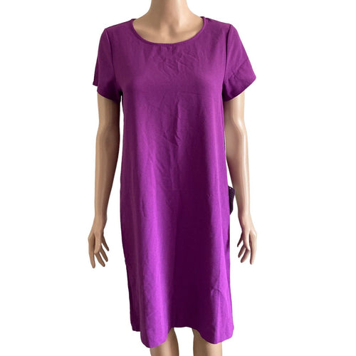 Chelsea28 Dress Womens XL XS Purple Crepe Short Sleeve Knee Length