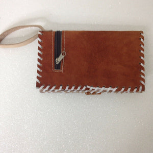 Nicaragua Light Brown Suede Graphic Coin Purse