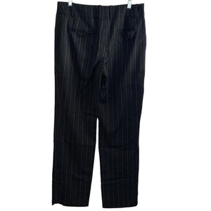 Carlisle Pants Size 12 Womens Black Wool Blend Multicolored Pinstriped
