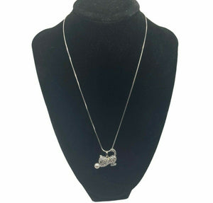 Womens Rhinestone Faux Pearl Cat Pendant Necklace