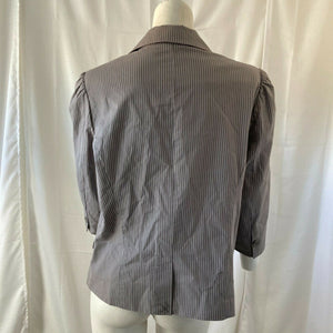 Old Navy Gray and White Striped One Button Casual Blazer Size Large