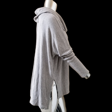 Load image into Gallery viewer, Status by Chenault Sweater Gray Cowl Ribbed Knit Hi-Low Top Medium