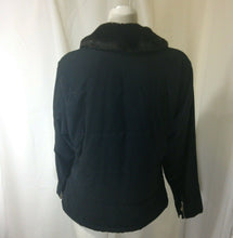 Load image into Gallery viewer, Valerie Stevens Sport Womens Black Zip Front Jacket w Faux Fur Collar Small