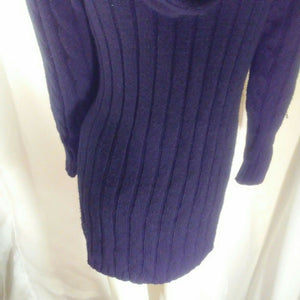 Keren Hart Womens Black Cable Knit Long Sweater Small