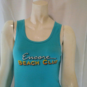 ENCORE Wynn Casino Beach Club Las Vegas Womens Blue Tank Top Size Medium