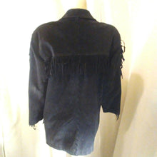 Load image into Gallery viewer, Vittadini Sport Womens Vintage Black Fringe Suede Jacket Small