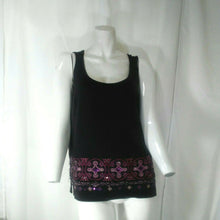 Load image into Gallery viewer, Exclusively for You Lord &amp; Taylor Womens Dark Purple Fancy Beaded Bottom Tank L