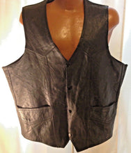 Load image into Gallery viewer, New Age International  Mens Sleeveless Black Leather Motorcycle Vest Size 54