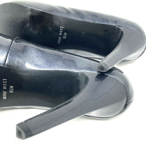 Nine West Dark Gray Metallic Open Toe Heel Size 9.5 M