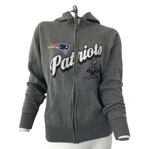 New England Patriots Hoodie Jacket Gray S NFL Women Super Bowl XLIX Champions