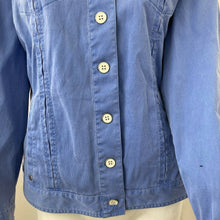 Load image into Gallery viewer, Chicos Womens Periwinkle Ribbed Denim Jacket Chicos Size 1 Medium