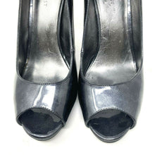 Load image into Gallery viewer, Nine West Dark Gray Metallic Open Toe Heel Size 9.5 M