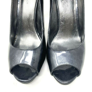 Nine West Dark Gray Metallic Open Toe Heel Size 9.5 M