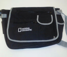 Load image into Gallery viewer, National Geographic Black and Gray Messenger Tote Small to Medium