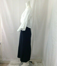 Load image into Gallery viewer, Zara Basics Navy Blue White Tailored Backless Wide Leg Culottes Jumpsuit XS