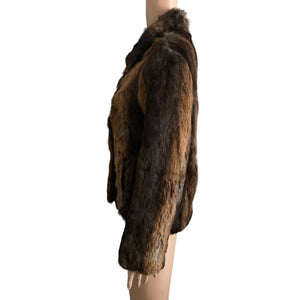 Vintage Split End Limited Rabbit Fur Jacket Medium Dark Light Brown