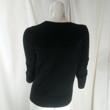 Load image into Gallery viewer, Rhapsodielle Debut Womens Black Cardigan Sweater Large