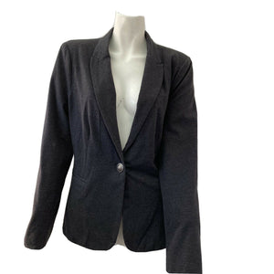 Gibson Womens Gray Fleece Blazer Jacket Size Large