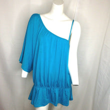 Load image into Gallery viewer, Fredericks of Hollywood Womens Blue One Shoulder Blouse Large