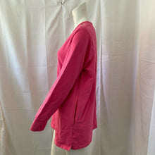 Load image into Gallery viewer, Quacker Factory Womens Pink Rhinestone Neckline Shirt Size Small