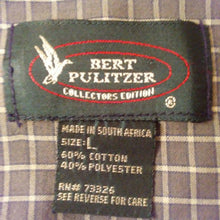 Load image into Gallery viewer, Burt Pulitzer Collectors Edition Mens Dark Green White Striped Casual Shirt L